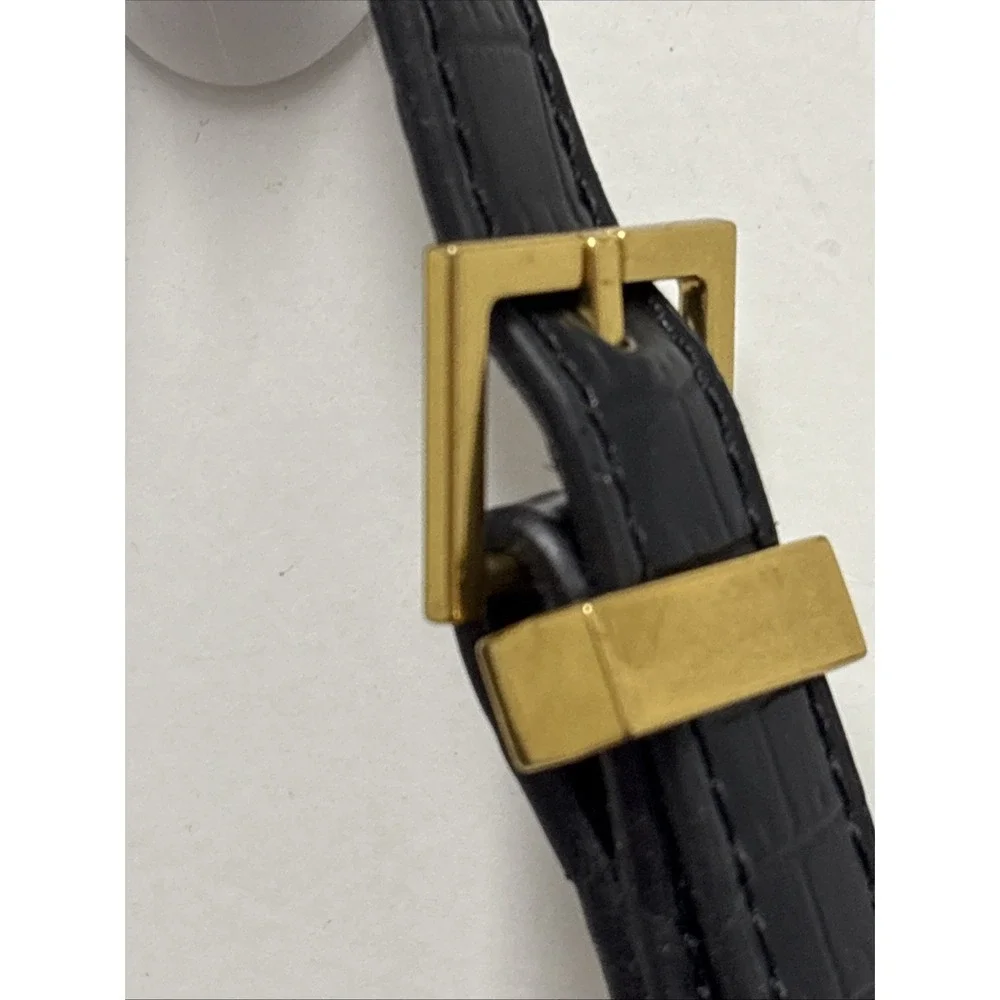 Saint Laurent Manhatten Black Embossed Croc Shoulder‎ Bag